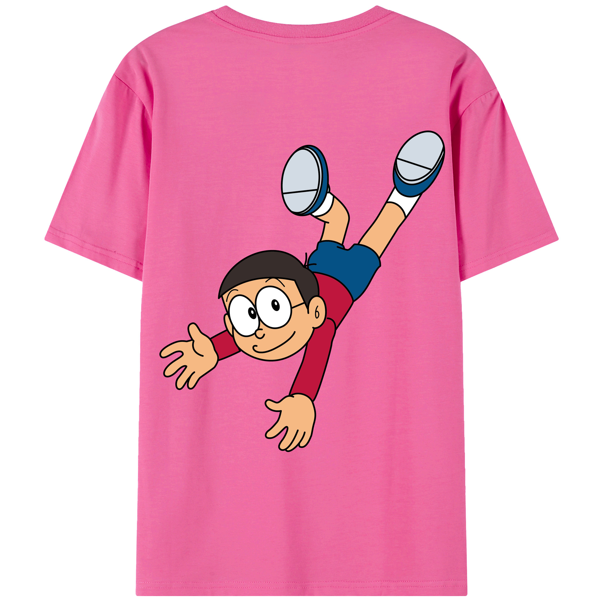 （画像用） ドラえもん 野比 のび太 Doraemon Nobita Nobi レディース半袖Tシャツ(バックプリント)